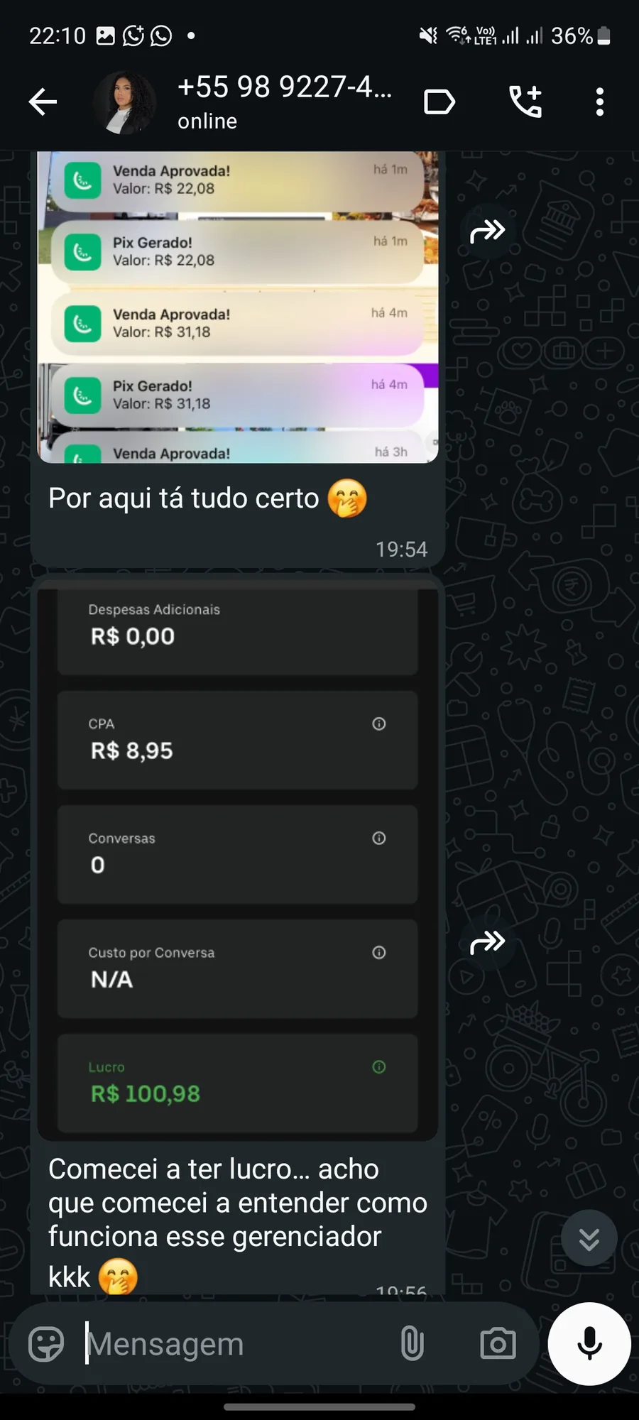 Captura de venta de un miembro