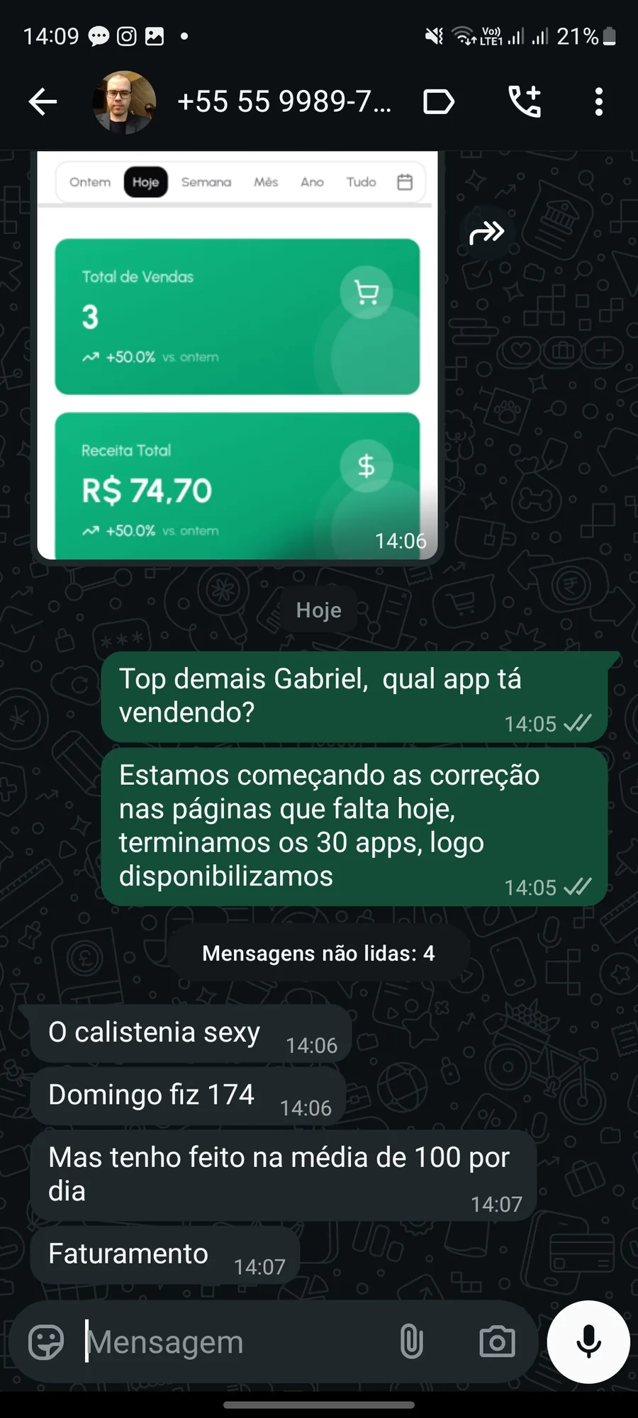 Captura de venta de un miembro